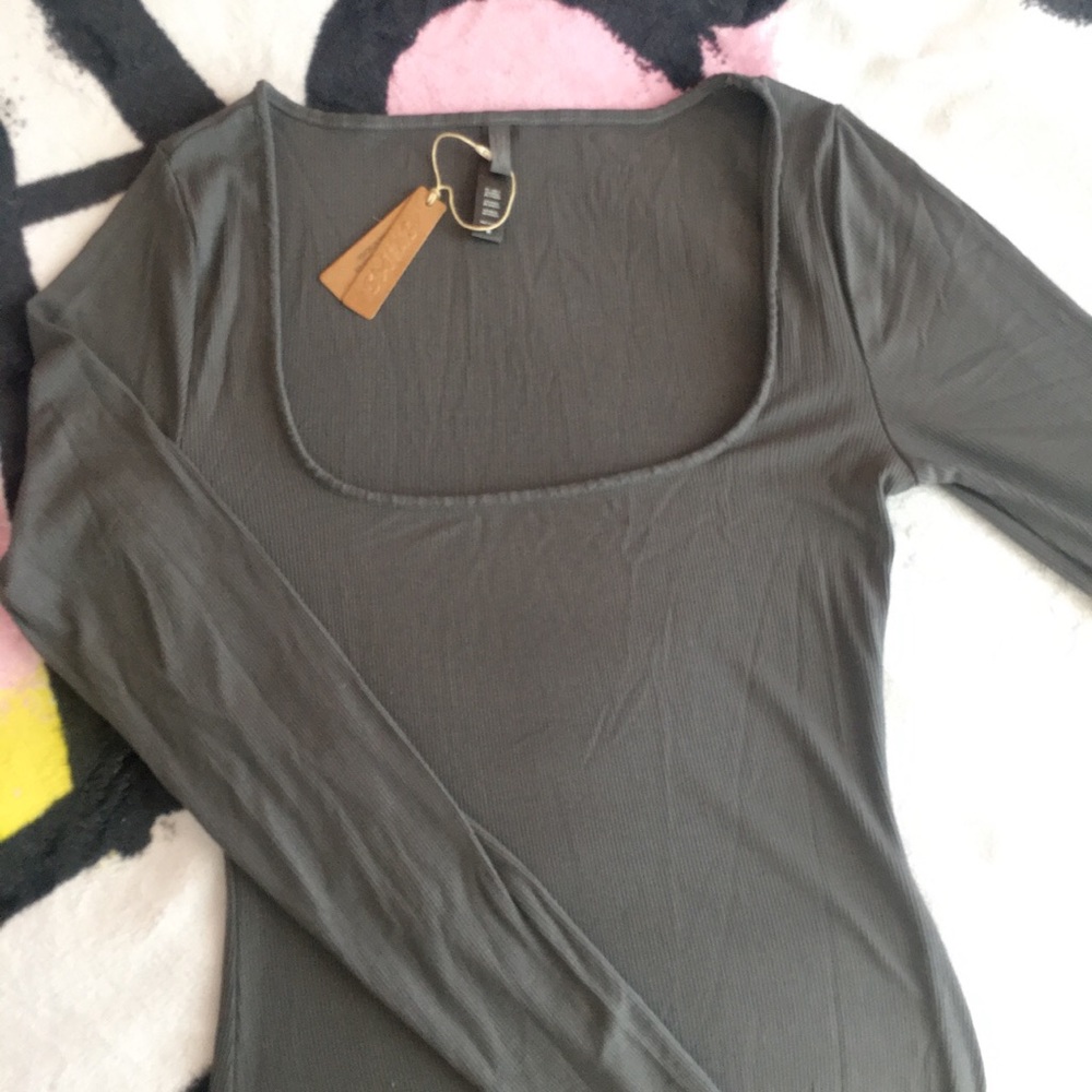 Skims Gunmetal Soft lounge long sleeve dress